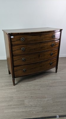 Lot 299 - A GEORGE IV MAHOGANY BOW FRONTED CHEST OF DRAWERS