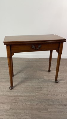 Lot 314 - A GEORGE III MAHOGANY TURNOVER TEA TABLE