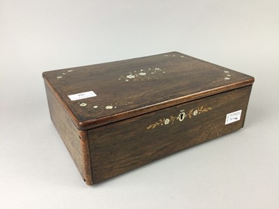 Lot 304 - A VICTORIAN ROSEWOOD INLAID CASKET