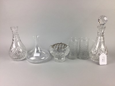 Lot 242 - A 20TH CENTURY CRYSTAL DECANTER AND OTHER CRYSTAL AND GLASS WARE