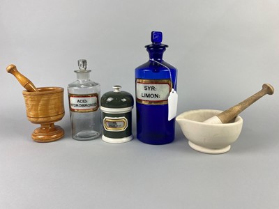 Lot 247 - A LOT OF APOTHECARY JARS AND OTHER ITEMS