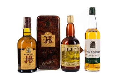 Lot 120 - J&B RESERVE AGED 15 YEARS, SHEEP DIP, AND HOUSE OF COMMONS 12 YEARS OLD