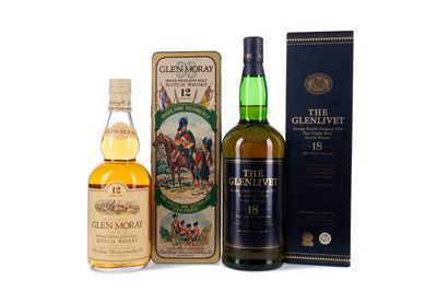 Lot 128 - GLENLIVET AGED 18 YEARS, AND GLEN MORAY 12 YEARS OLD