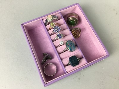 Lot 10 - A COLLECTION OF ELEVEN SILVER AND OTHER RINGS