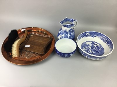 Lot 393 - A MASON'S WASH BASIN AND EWER AND OTHER CERAMICS