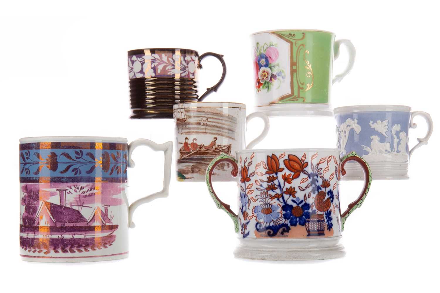 Lot 782 - A COLLECTION OF SIX 19TH CENTURY MUGS