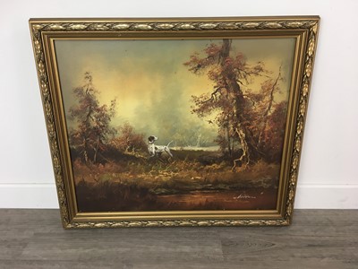 Lot 376 - GUNDOG, OIL PAINTING