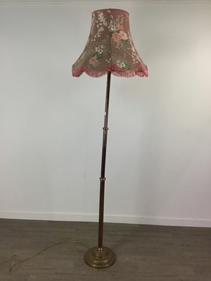 Lot 390 - A COPPER AND BRASS STANDARD LAMP