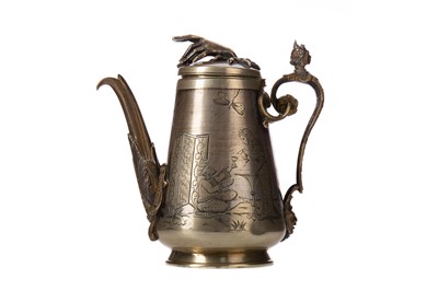 Lot 1864 - A PERSIAN WHITE METAL MINIATURE TEA POT