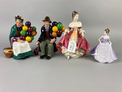 Lot 524 - A ROYAL DOULTON FIGURE OF 'BALLOON LADY' ALONG WITH OTHER FIGURES