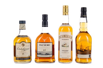 Lot 143 - INCHMURRIN 10 YEARS OLD, OLD PULTENEY AGED 12 YEARS, DALWHINNIE AGED 15 YEARS AND DALMORE 12 YEARS OLD