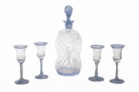 Lot 1167 - 19TH CENTURY BAVARIAN WAISTED CLEAR AND BLUE...