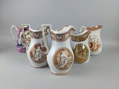 Lot 464 - A PAIR OF 20TH CENTURY CERAMIC JUGS AND OTHER VARIOUS CERAMIC JUGS