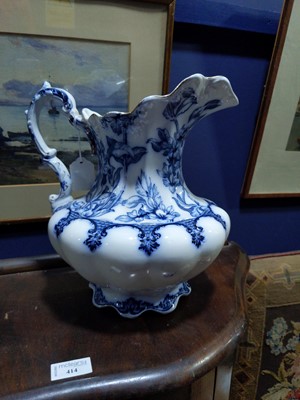 Lot 468 - A 20TH CENTURY BLUE AND WHITE WASH BASIN AND EWER AND OTHER CERAMICS