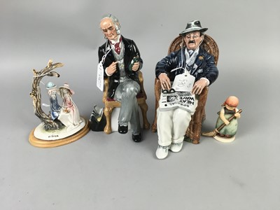 Lot 570 - A LOT OF SIX HUMMEL FIGURES ALONG WITH FOUR OTHER CERAMIC FIGURES