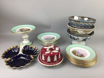 Lot 478 - A 20TH CENTURY PEDESTAL BOWL AND OTHER CERAMICS