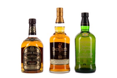 Lot 198 - CHIVAS REGAL 12 YEARS OLD, DEWAR'S AGED 12 YEARS AND CUTTY SARK IMPERIAL KINGDOM