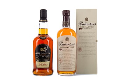 Lot 207 - BALLANTINE'S SIGNATURE AGED 19 YEARS, AND WHYTE & MACKAY MILLENNIUM AGED 25 YEARS