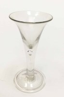 Lot 1175 - LATE 18TH CENTURY WINE GLASS with trumpet bowl,...