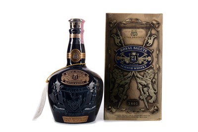 Lot 220 - CHIVAS REGAL ROYAL SALUTE 21 YEARS OLD - SAPPHIRE DECANTER