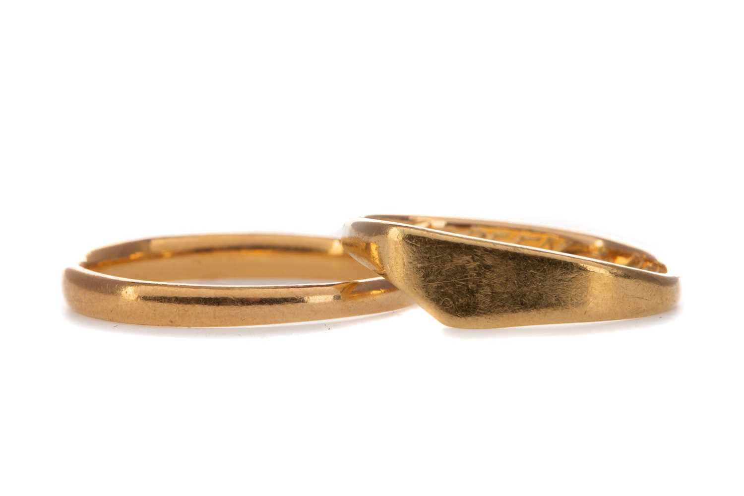 Lot 458 - TWO GOLD RINGS