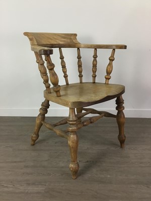 Lot 486 - A VICTORIAN SMOKER'S CAPTAINS CHAIR