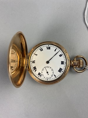 Lot 490 - A GOLD PLATED POCKET WATCH