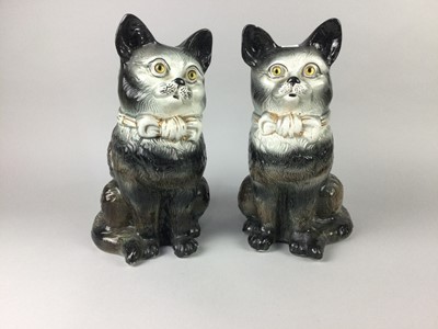 Lot 501 - A PAIR OF BO'NESS POTTERY CATS