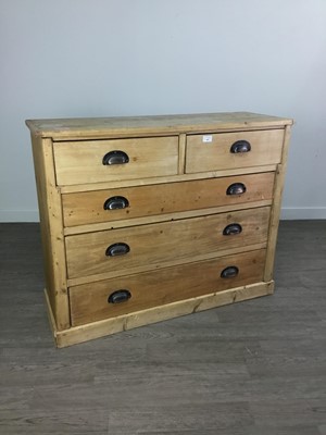 Lot 489 - A PINE CHEST AND POT CUPBOARD