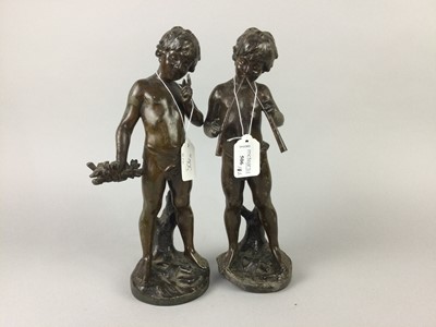 Lot 506 - A PAIR OF BRONZED FIGURES