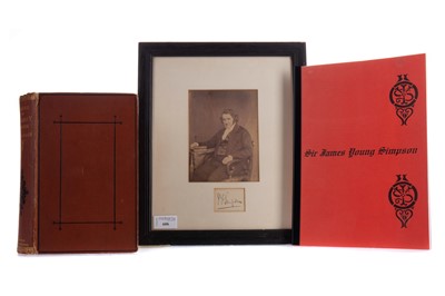 Lot 606 - SIR JAMES Y. SIMPSON AUTOGRAPH DISPLAY, ALONG WITH FIVE VOLUMES ON THE SIMPSON