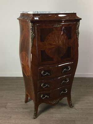 Lot 717 - A FRENCH KINGWOOD AND WALNUT SECRETAIRE CHEST