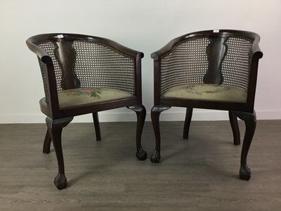 Lot 600 - A PAIR OF 1920s/30s BERGERE TUB CHAIRS