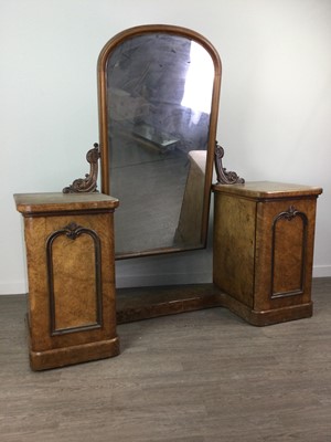 Lot 719 - A VICTORIAN WALNUT CHEVAL DRESSING TABLE CHEST