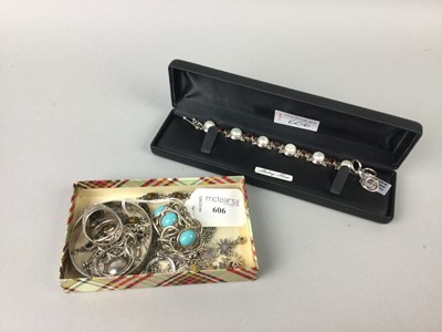 Lot 606 - A COLLECTION OF SILVER JEWELLERY