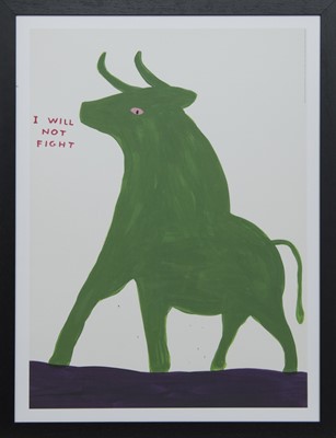 Lot 184 - I WILL NOT FIGHT, A LITHOGRAPH BY DAVID SHRIGLEY