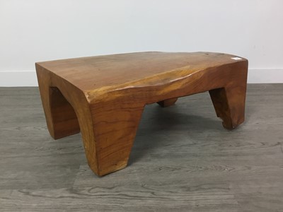 Lot 628 - AN ELM LOW RECTANGULAR TABLE