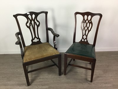 Lot 631 - A LOT OF SIX MAHOGANY DINING CHAIRS