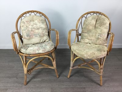 Lot 632 - A PAIR OF BAMBOO ARMCHAIRS