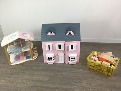 Lot 500A - A LOT OF TWO DOLLS HOUSES, DOLLS AND ACCESSORIES