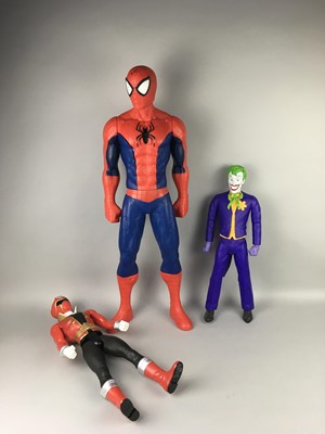 Lot 505A - A LARGE ACTION FIGURE OF SPIDERMAN AND OTHER TOYS