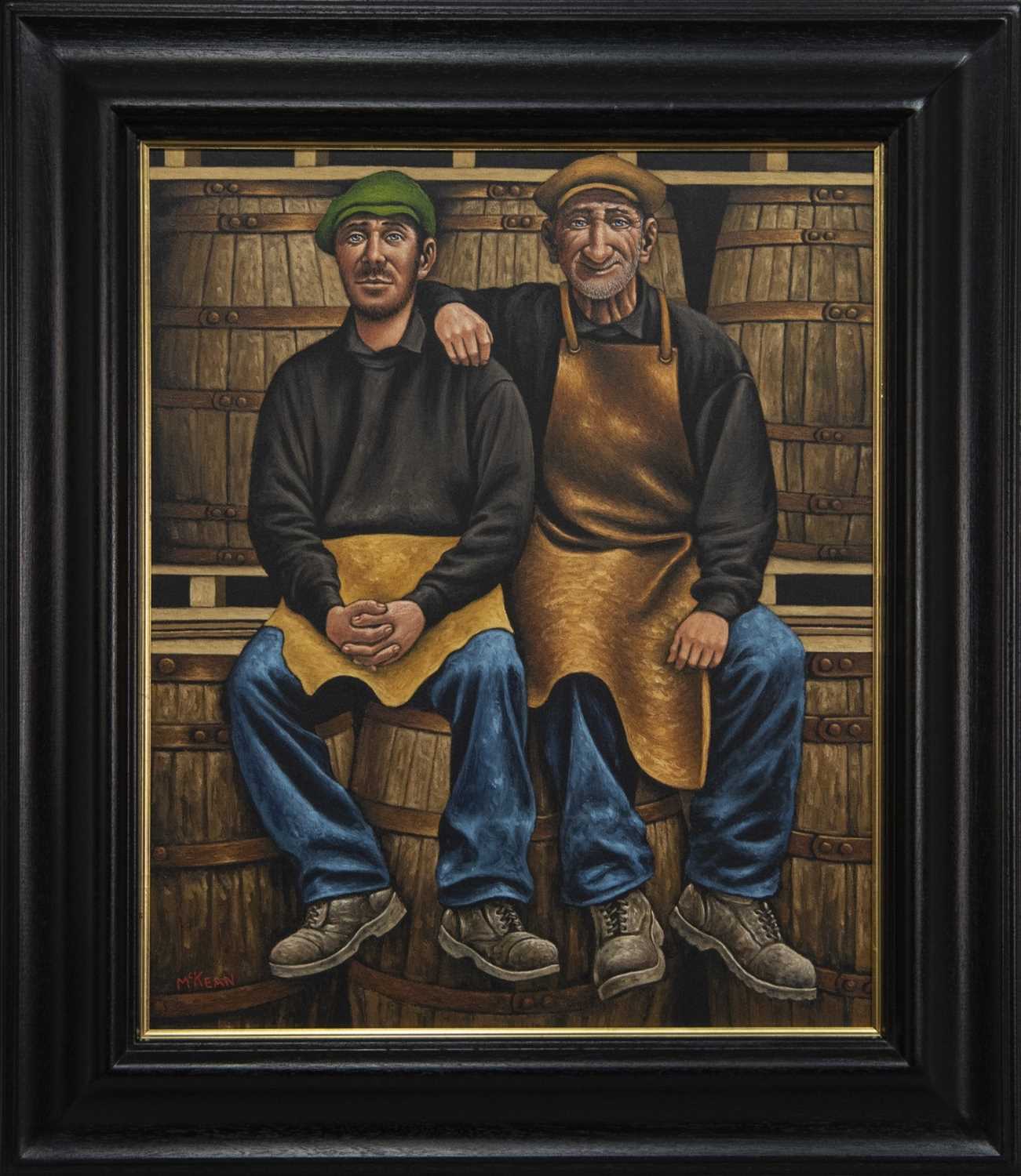 Lot 150 - FATHER & SON, AN OIL BY GRAHAM MCKEAN