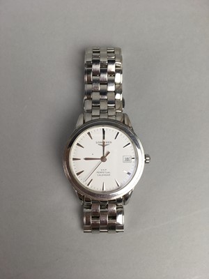 Lot 40A - A GENT'S LONGINES STAINLESS STEEL WRIST WATCH