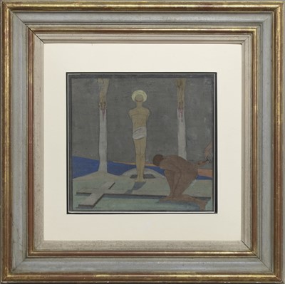 Lot 323 - UNTITLED (THE CRUCIFIXION), AN OIL BY FREDERICK CAYLEY ROBINSON