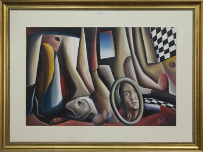 Lot 216 - AN UNTITLED OIL BY JIM BROWN