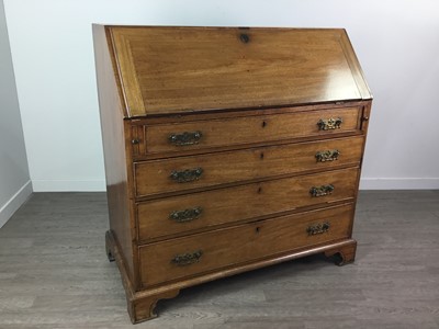 Lot 678 - A GEORGE III MAHOGANY BUREAU