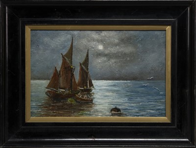 Lot 113A - COASTAL SHIPPING, AN OIL BY LEWIS GEORGE FRY