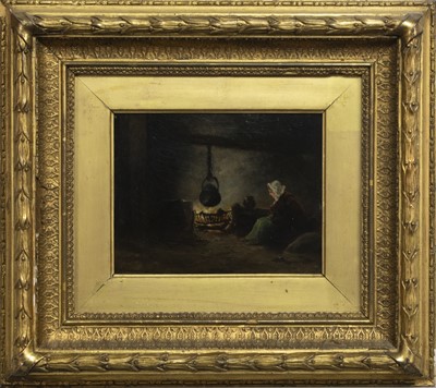 Lot 365 - AN AULD WIFE'S REVERIE, AN OIL BY JAMES ALFRED AITKEN