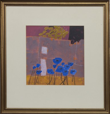 Lot 3 - BLUE POPPIES, AN OIL BY ALASTAIR MICHIE