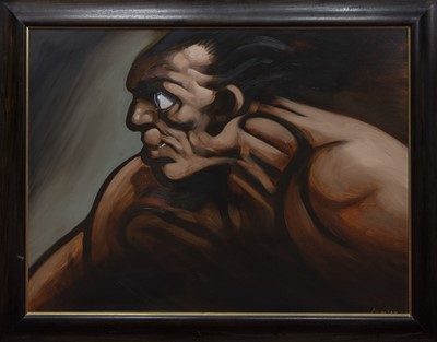 Lot 299 - TITAN, A LARGE OIL ON CANVAS BY PETER HOWSON